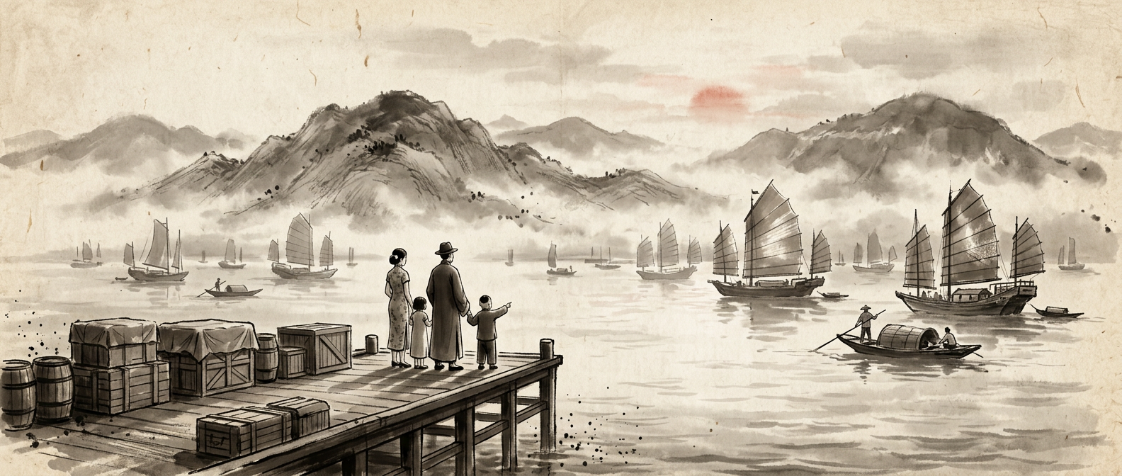 Victoria Harbour at dawn, 1920s